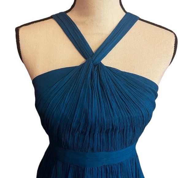 J. Crew Halter Sinclair Silk Chiffon Dress Size 2 - Picture 2 of 6